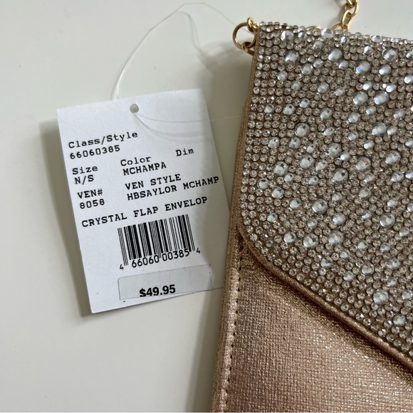 🆕 David’s Bridal Crystal Flap Envelope Clutch - Picture 7 of 7